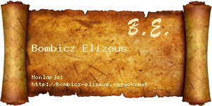 Bombicz Elizeus névjegykártya